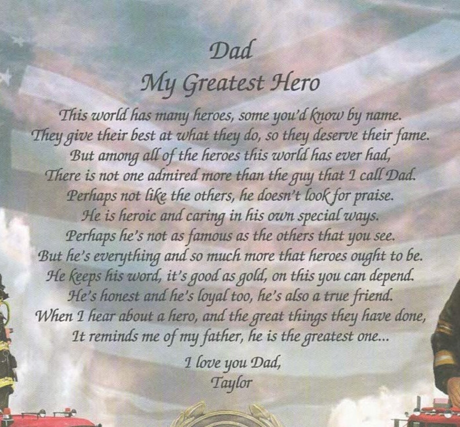 Firefighter Gift Firefighter Dad Gift Fathers Day Gift | Etsy