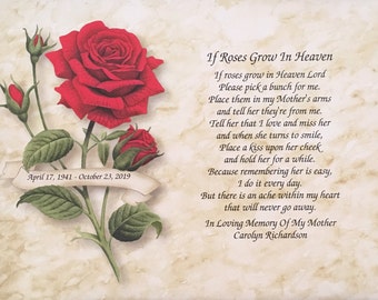 In Memory of Mom, Loss of Mother, Sympathy Poem, Memorial Gift Mom, Mom In Heaven, Loss of Mom, Sympathy Gift Mother, Religious Gift, Gifts