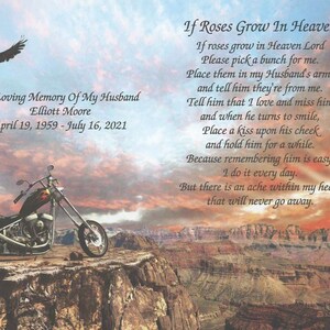 In Memory of Husband, Sympathy Gifts, Condolence Gift, Memorial Day Gift, Gift for Widow, Motorcycle, Memorial Gift, Biker, Loss of Husband