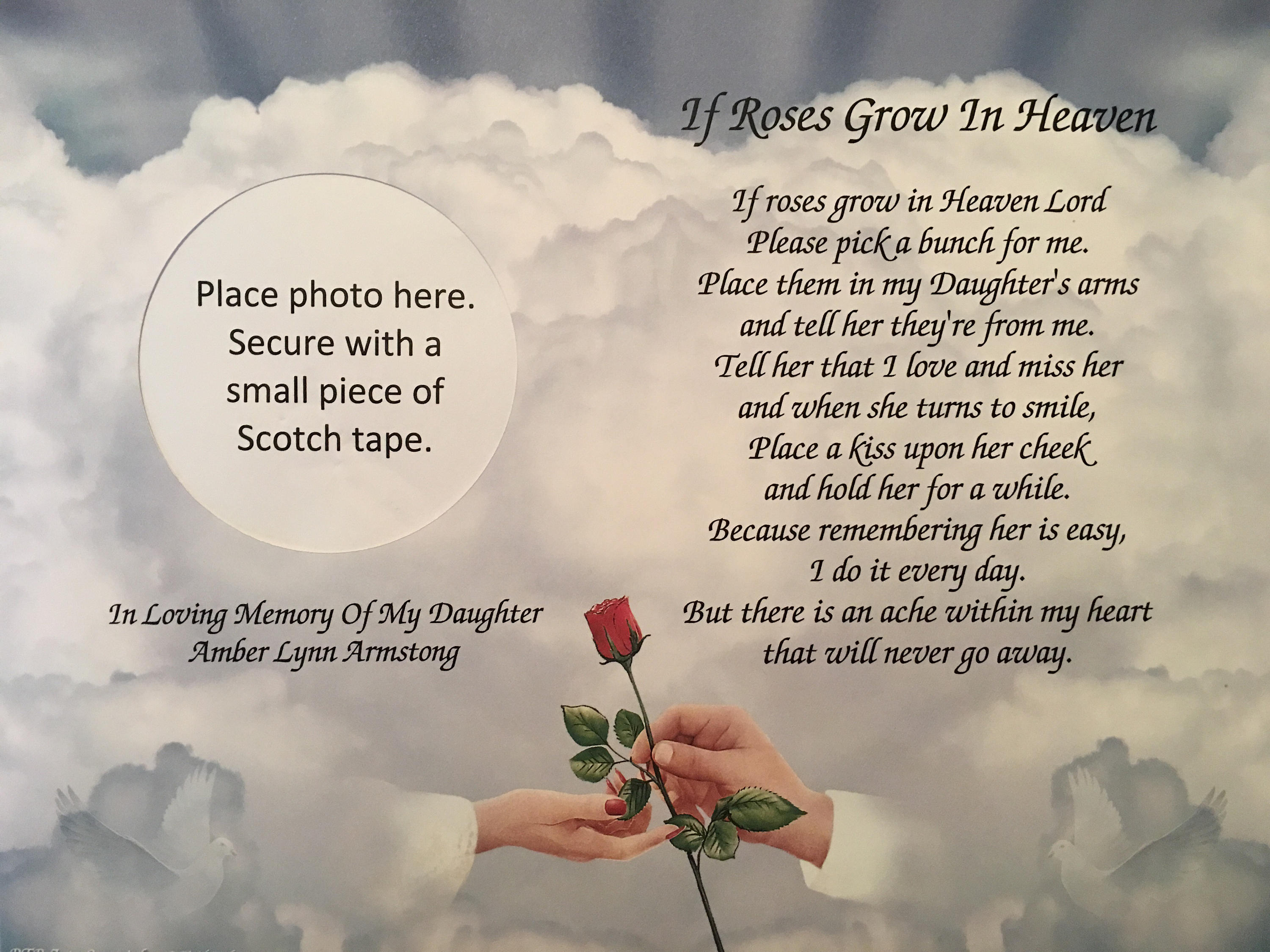 Sympathy of Daughter In Memory Gifts Condolence Gift Etsy