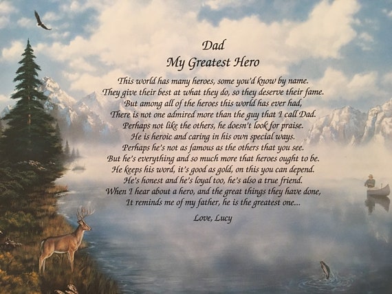 Father Dad "Greatest Hero" Personalized Fireman Firefighter Poem Gift Father Dad "Greatest Hero" Personalized Fireman Firefighter Poem Gift