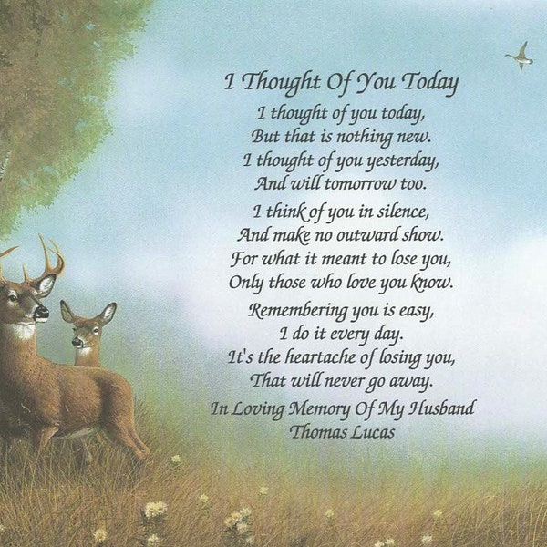 In Memory of Husband, Sympathy Gift, Loss of Husband Poem, Widow Gift, Husband Memorial Gift, Sympathy Poem, In Memory Gifts, In Heaven