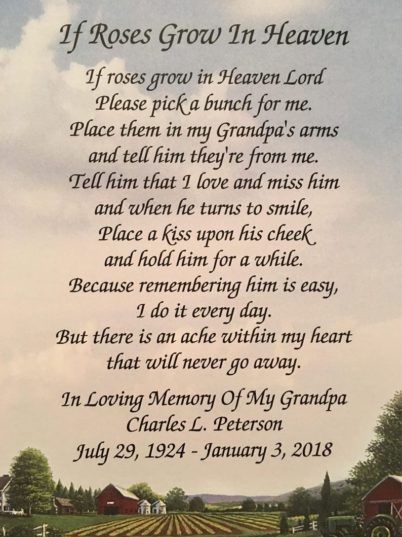 Download In Memory of Grandpa Sympathy Gift Memorial Day Condolence ...