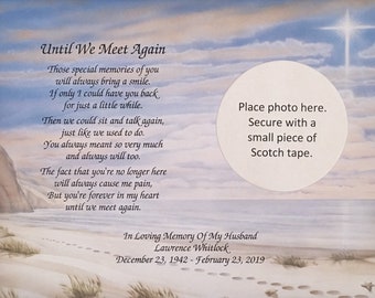 Memory of Husband Gifts, Sympathy Gifts for Widow, Memorial Day Gifts, Loss of Husband, Footprints In The Sand, Religious Gift, In Heaven
