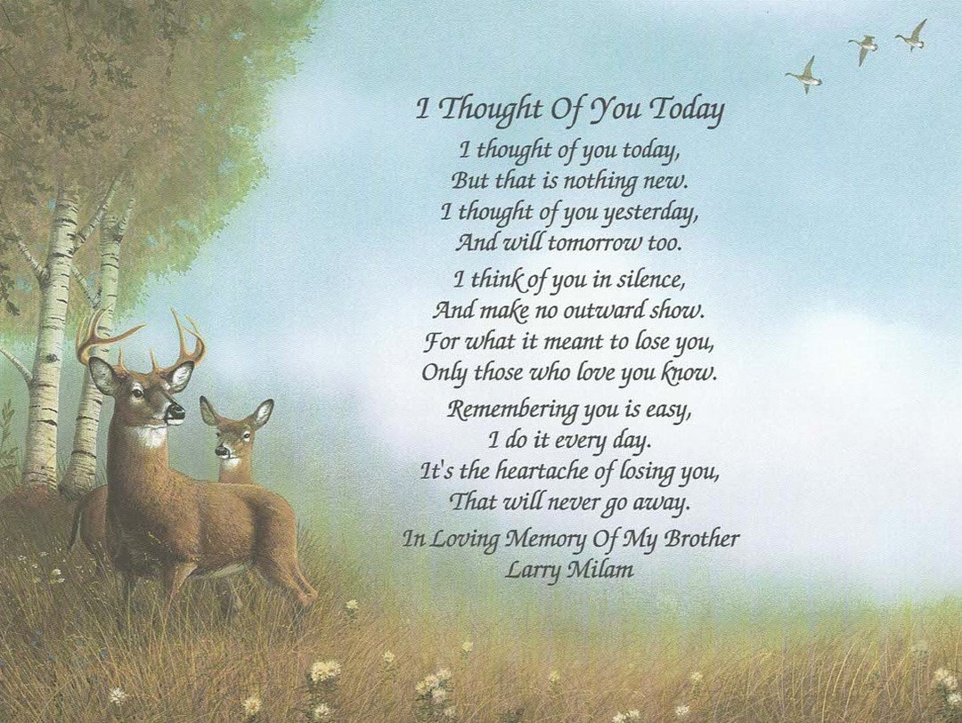 In Memory of Brother, Sympathy Gift, Loss of Brother Poem, Memorial ...