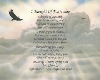 Memory of Father, Sympathy Gifts Loss of Dad, Personalized Memorial Gift, Sympathy Poem, Father In Heaven, In Loving Memory of Dad Gift