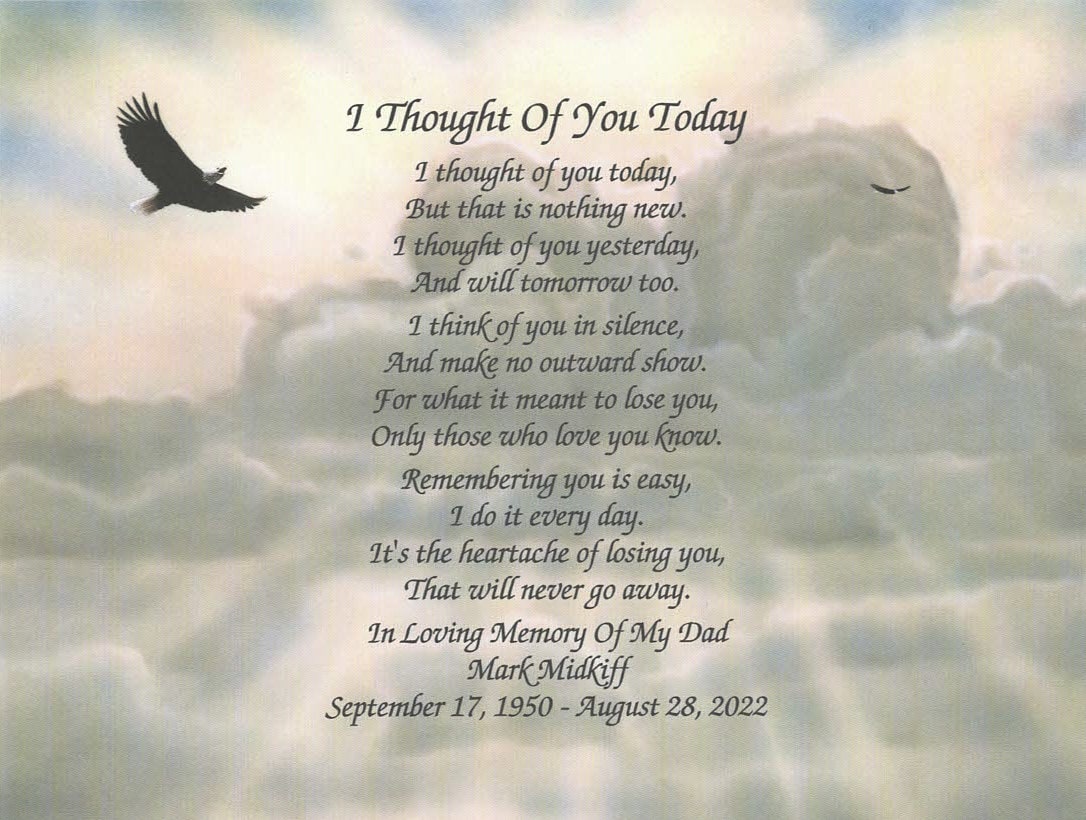 Memory Of Father, Sympathy Gifts Loss Dad, Personalized Memorial Gift, Poem, Father in Heaven, Loving Dad Gift