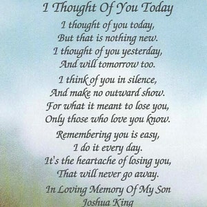 Memory of Son, Personalized Gifts, Sympathy Gift, Condolence Gifts, Memorial Day Gifts, Gift, Sympathy Poem, Loss of Son, Memorial Poem image 2