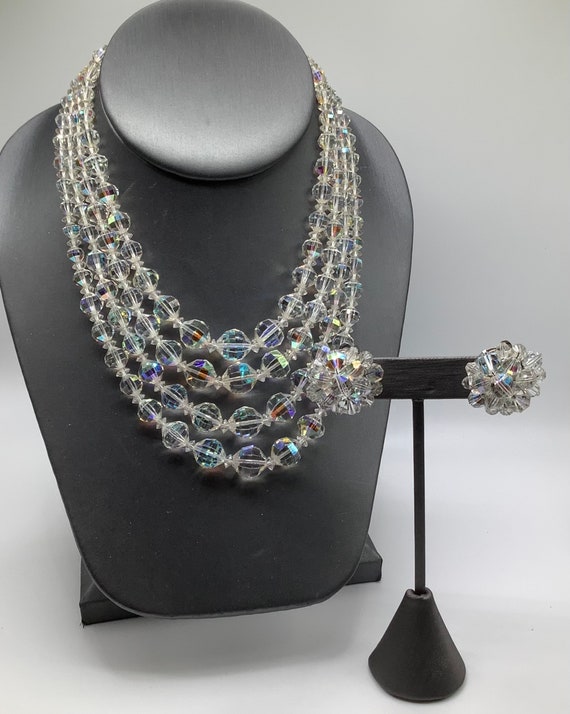 Vintage Aurora Borealis Multifaced Necklace and M… - image 7
