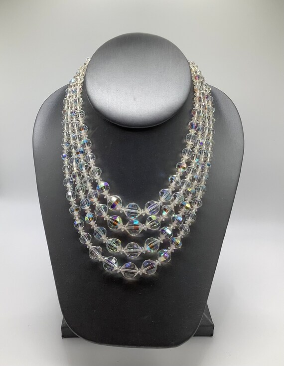 Vintage Aurora Borealis Multifaced Necklace and M… - image 4
