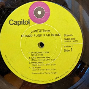 Grand Funk Railroad Live Album 2x vinyl record image 2