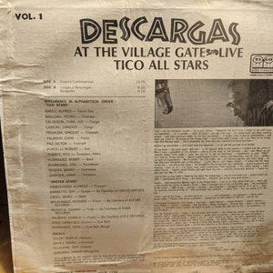 Tico All-Stars Descargas At The Village Gate Live Vol. 1 Vinyl image 6