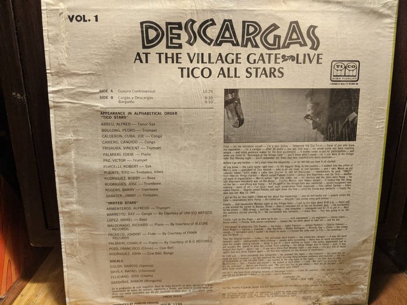 Tico All-Stars Descargas At The Village Gate Live Vol. 1 Vinyle image 6