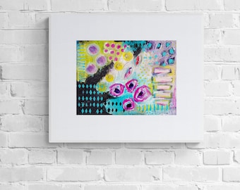 Original Abstract Painting -  Floral Abstract Painting - Colorful Painting - Contemporary Art - Modern Art - Flower Paintings -