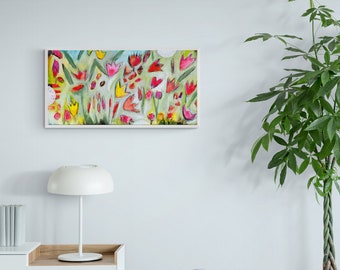 Flower Original Art - Floral Abstract Painting - Flower Abstract Art, Original Abstract Painting - Colorful Abstract Painting - Modern Art