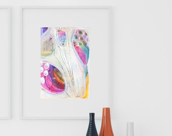 Floral Abstract Painting - Flower Original Paintings - Abstract Art - Modern Painting - Original Artwork - Pink Paintings - Floral Artwork