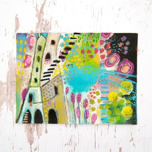 Original Abstract Painting - Colorful Painting - Floral Painting - Contemporary Art - Whimsical Paintings - Abstract House Painting -