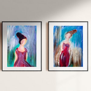 Women Abstract Paintings - Original Paintings - Diptych Painting - Abstract Paintings - Colorful Painting - Diptych Wall Art - Acrylic