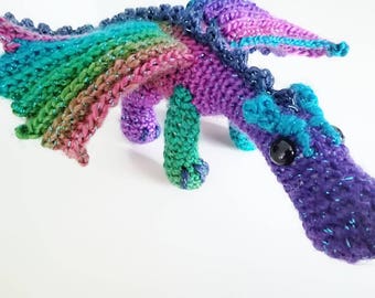 Sparkly rainbow dragon soft toy stuffy