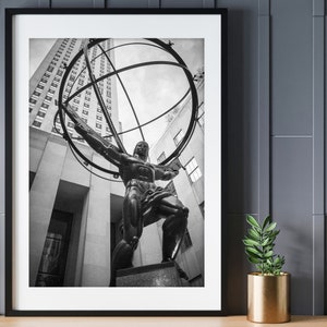 New York City photo print Rockefeller Center Atlas wall art picture, perfect for home & office city inspired decor image 1