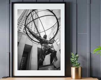 New York City photo print | Rockefeller Center Atlas wall art picture, perfect for home & office city inspired decor