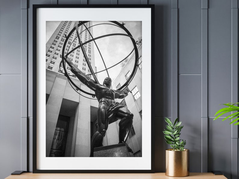 New York City photo print Rockefeller Center Atlas wall art picture, perfect for home & office city inspired decor image 1