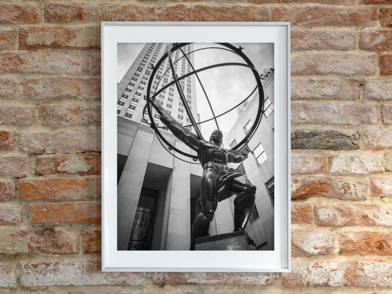 New York City photo print Rockefeller Center Atlas wall art picture, perfect for home & office city inspired decor image 3