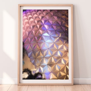 Epcot Spaceship Earth wall art | Disney wall art | Epcot photography | Disney home decor | Geodesic sphere wall art