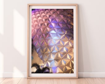 Epcot Spaceship Earth wall art | Disney wall art | Epcot photography | Disney home decor | Geodesic sphere wall art