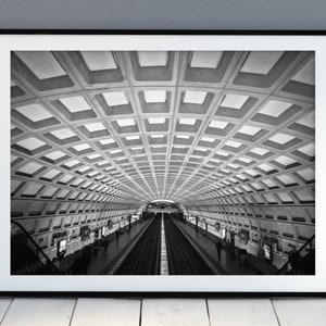 Washington DC photo print for home or office wall art | DuPont Circle Station black and white travel photo in multiple sizes, ready to frame
