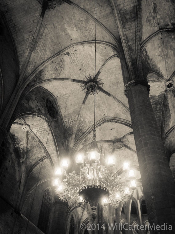 Spanish Photography Print Barcelona Cathedral Ceiling Santa Etsy