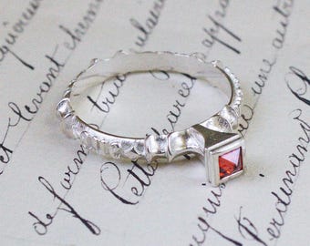 Ave Maria sterling silver Renaissance ring