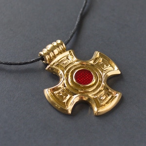 Merovingian cross pendant, VI century Europe, Migration period historical jewelry, early medieval accessories, 6th century reenactment