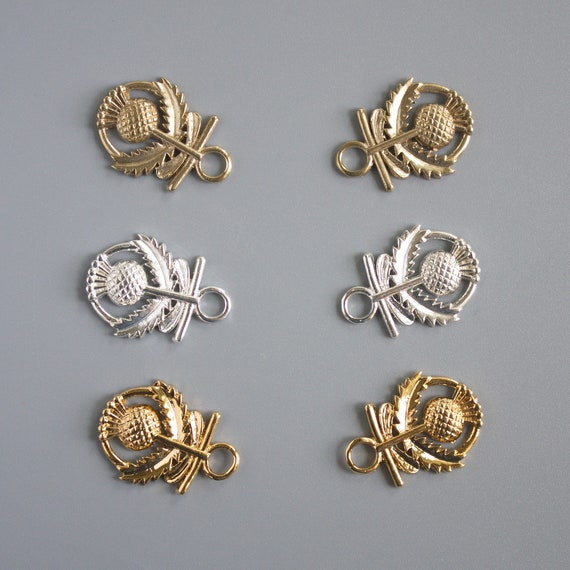 Thistle Lacing Rings: Brass Renaissance Bodice Eyelets (Pair)