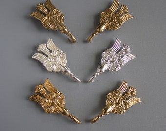 Viking Raven Leg Wrap Hooks: Brass, Silver, or Gold Plated Costume Accessories
