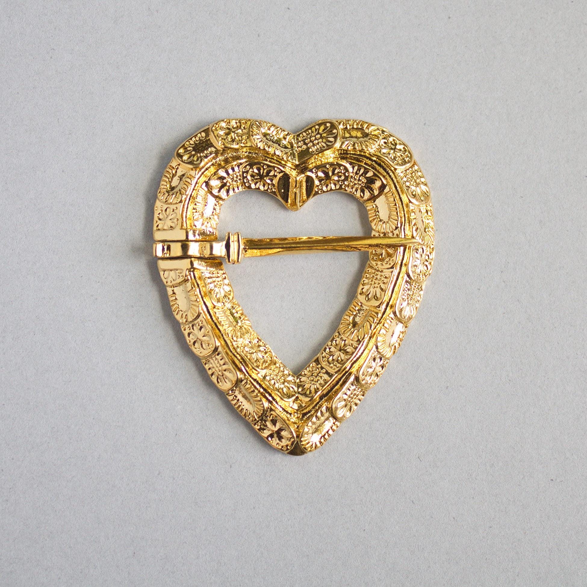 アンティーク ハート型ブローチ 15金 アンティーク ハート型ブローチ 15金 Heart Shaped Medieval