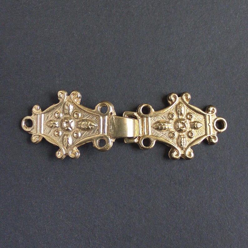 Renaissance Hooked Clasp: Medieval Dress Accessory, Jewelry Brass - Etsy