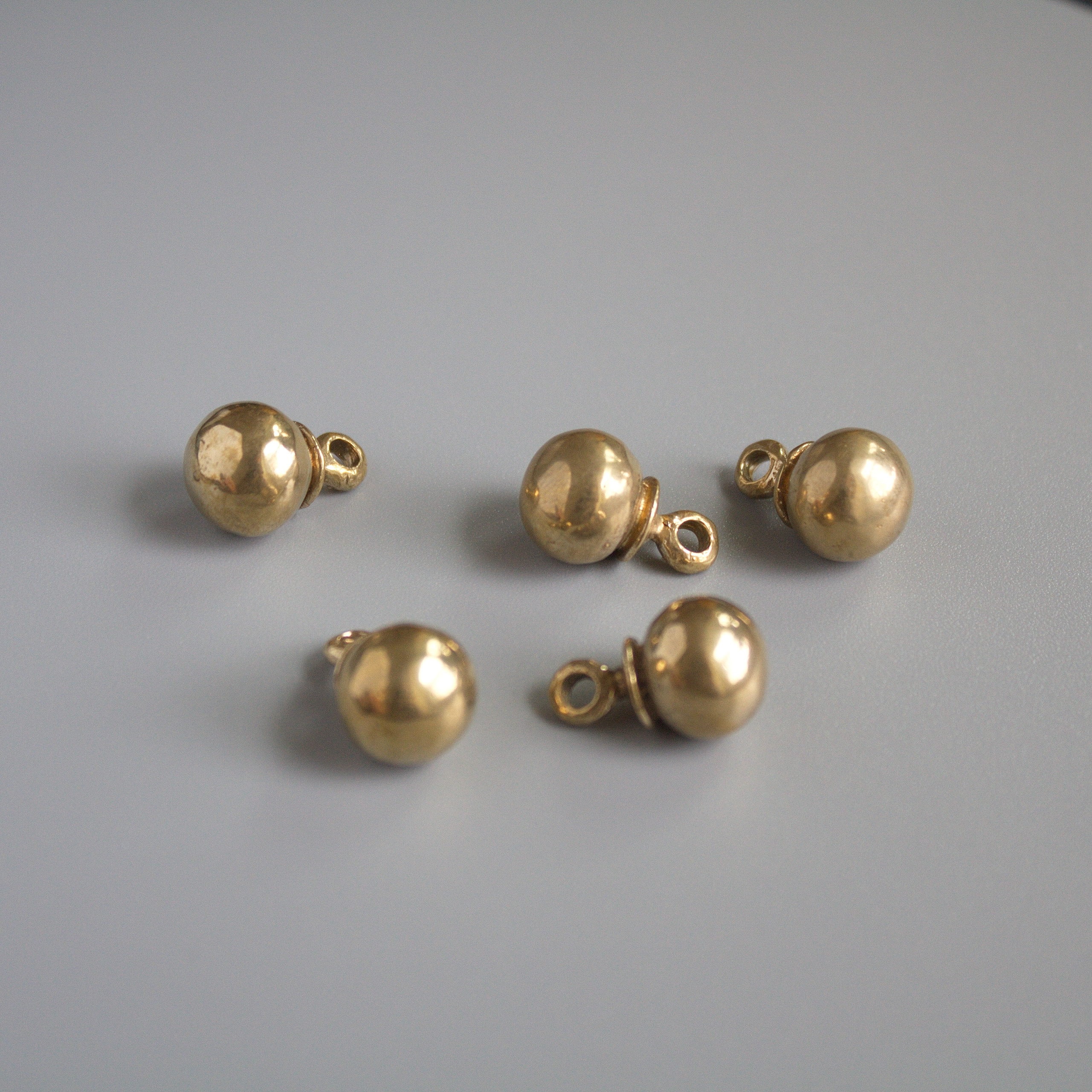5 Viking age buttons for historical dress, Renaissance tailor supplies, X century brass buttons for historical reenactment or SCA garb