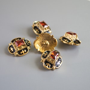 Tudor costume buttons, XVI century historical buttons with gemstone, Tudor&#39;s jewel, Renaissance dress, historical sewing supplies