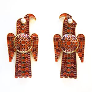 Pair of Ostrogothic eagle brooches from Domagnano treasure, VI century Dark Ages jewelry, Migration period historical accessory