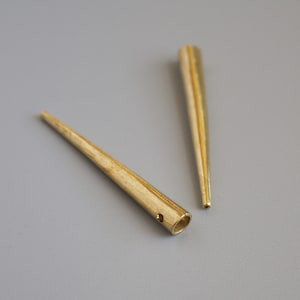 Pair of brass lace tips for historical reenactment, historical sewing supplies, medieval  sew on aglets for ribbon or lace tipping