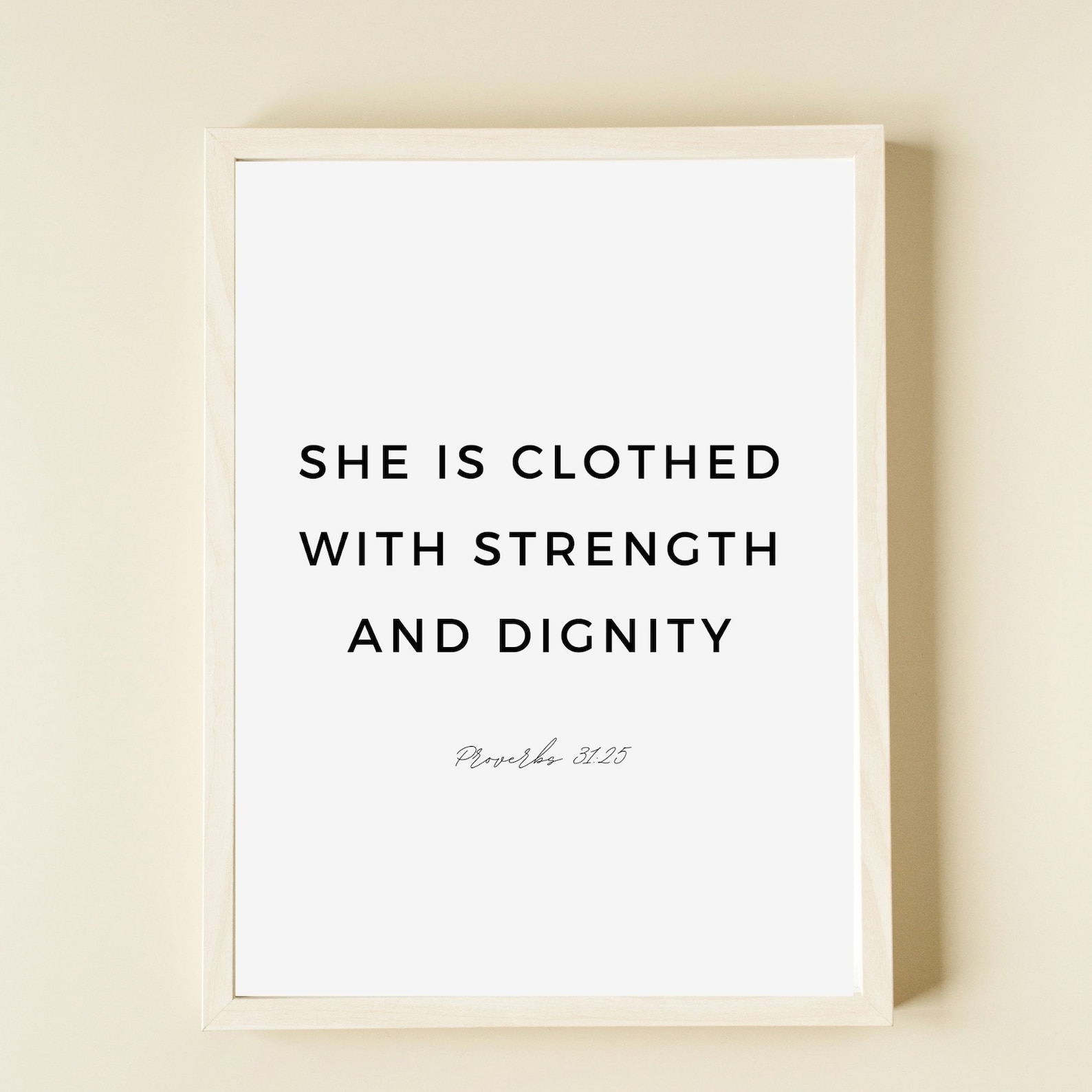 She is Clothed in Strength and Dignity, Art Print, Proverbs 3125