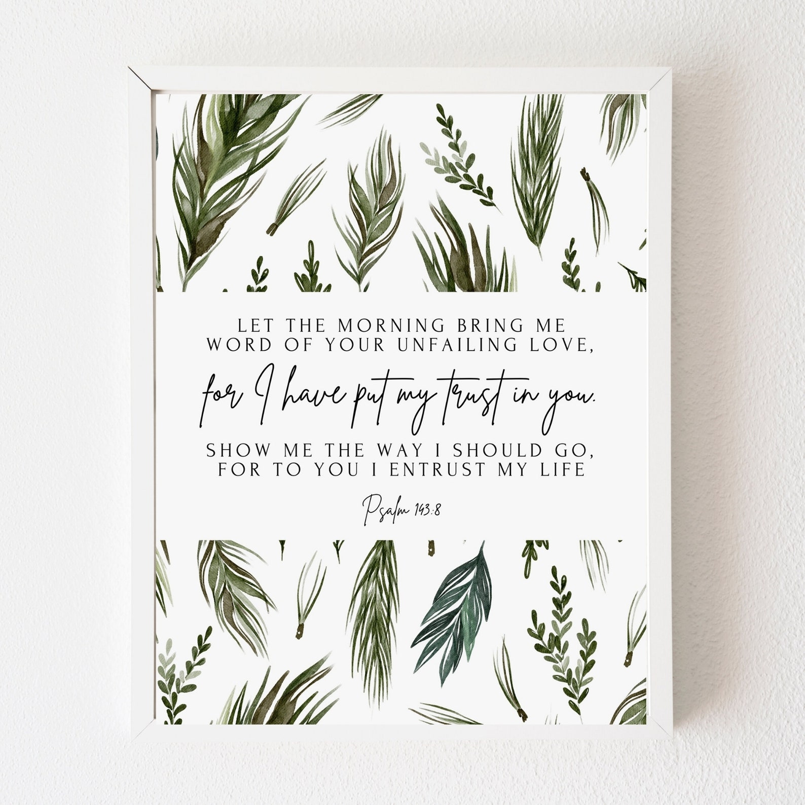 Psalm 143:8, Art Print, Printable Wall Art, Bible Verse Prints, Home ...