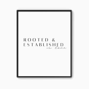 Rooted and Established in Love, Minimalist Bible Verse Print, Ephesians 3:17, Printable Wall Art, Scripture Wall Art, Christian Home Decor