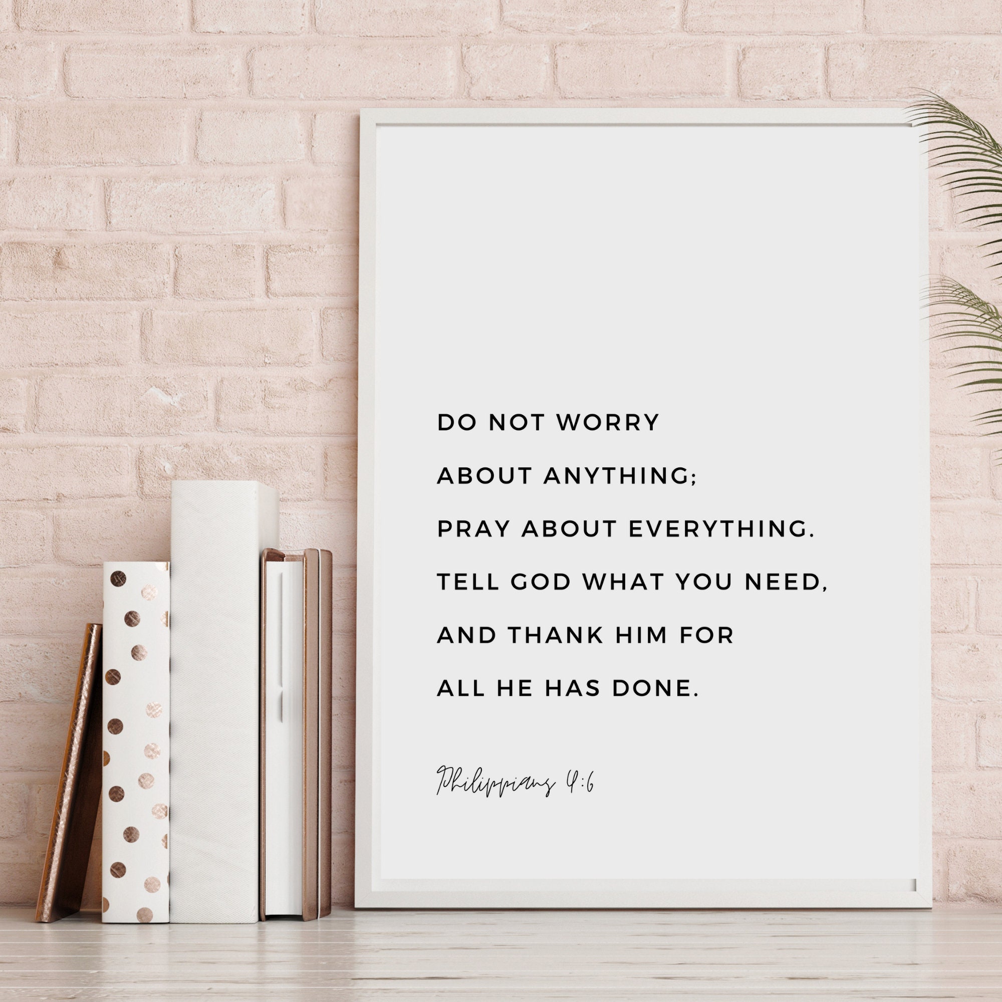 Philippians 4:6, Do Not Worry About Anything, Printable Wall Art, Bible ...