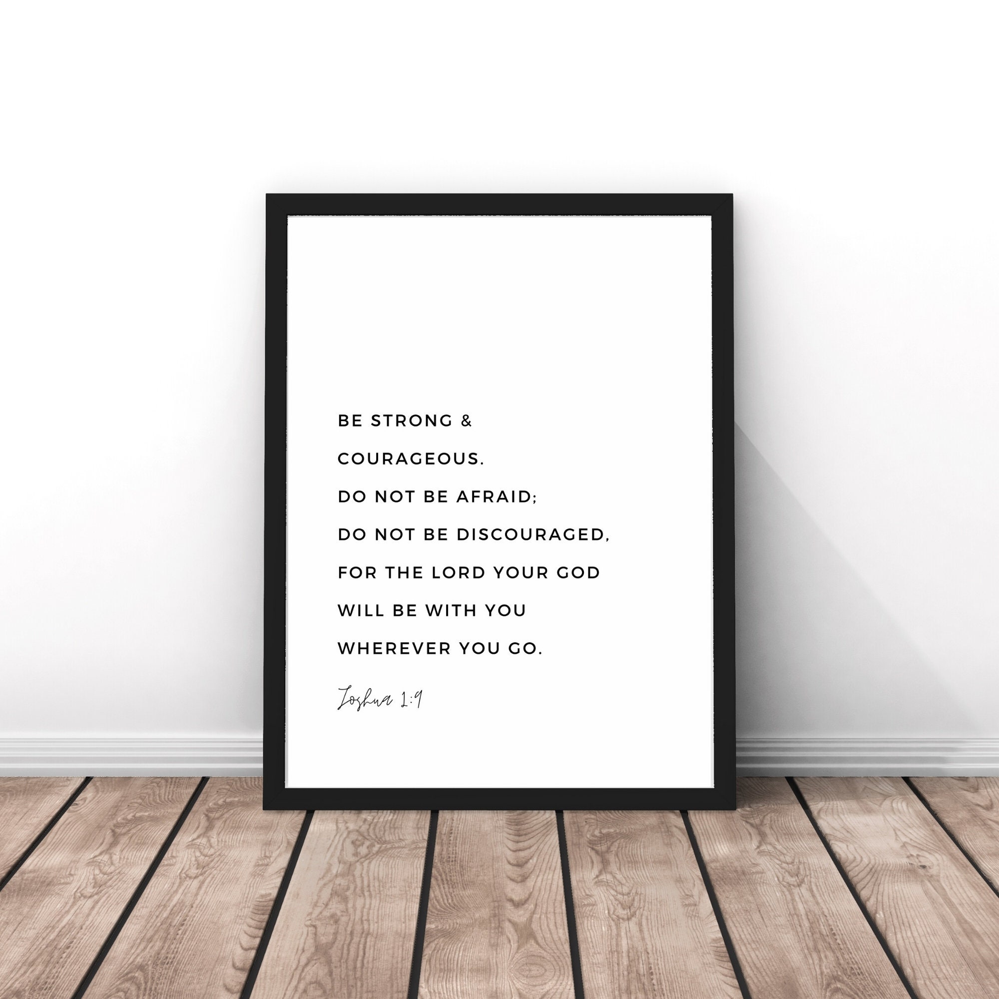 Joshua 1:9 Art Print, Printable Wall Art, Bible Verse Prints, Home ...