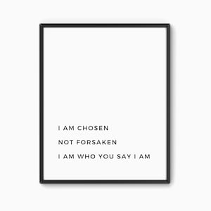 I am who You say I am, Christian worship song lyrics print, Christian Home Decor, Modern Worship Print, Printable Christian Decor, Hillsong