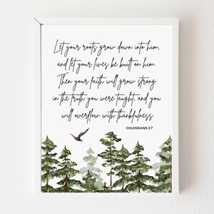 Colossians 2:7, Art Print, Printable Wall Art, Bible Verse Prints, Home Decor, Scripture Wall Art, Printable Art, 8 x 10, 11 x 14, 5 x 7
