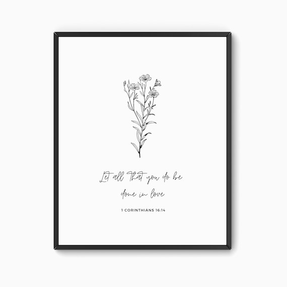 Bible Verse Modern Digital Print Black and White Wall Art Minimalist ...