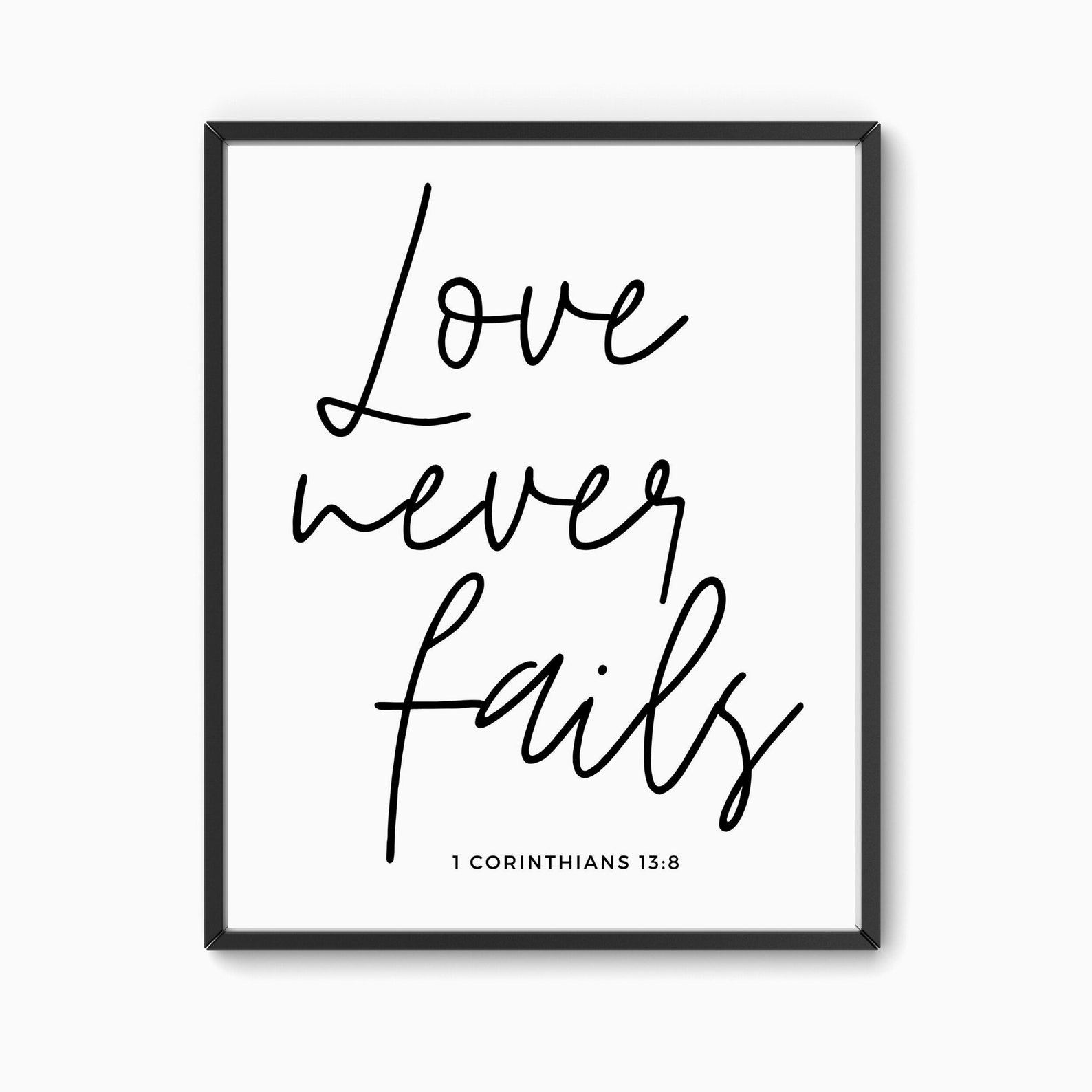 1 Corinthians 13:8, Art Print, Printable Wall Art, Bible Verse Prints ...